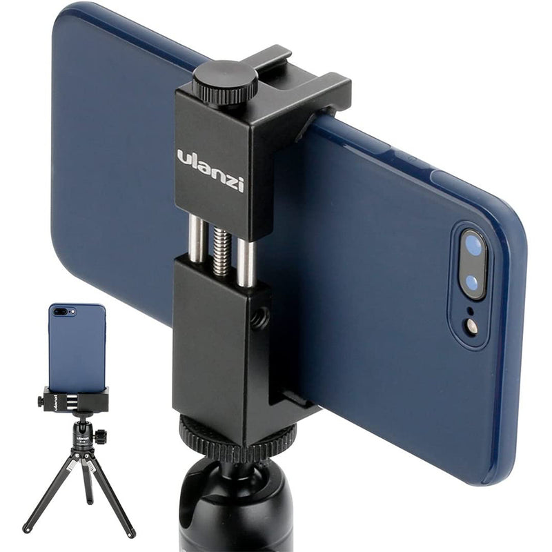 Ulanzi ST-02S Aluminum Phone Tripod Mount w Cold Shoe Mount, Support Vertical and Horizontal