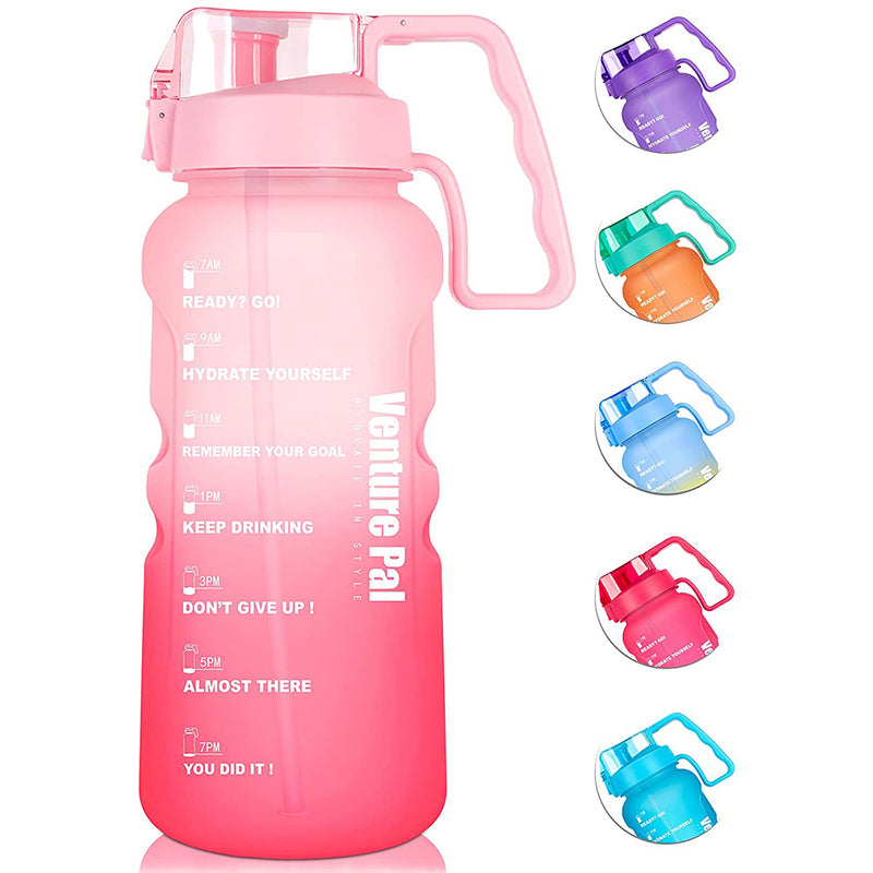 Venture Pal Large 64&128 OZ Motivational BPA Free Leakproof Water Bottle with Straw & Time Marker Perfect