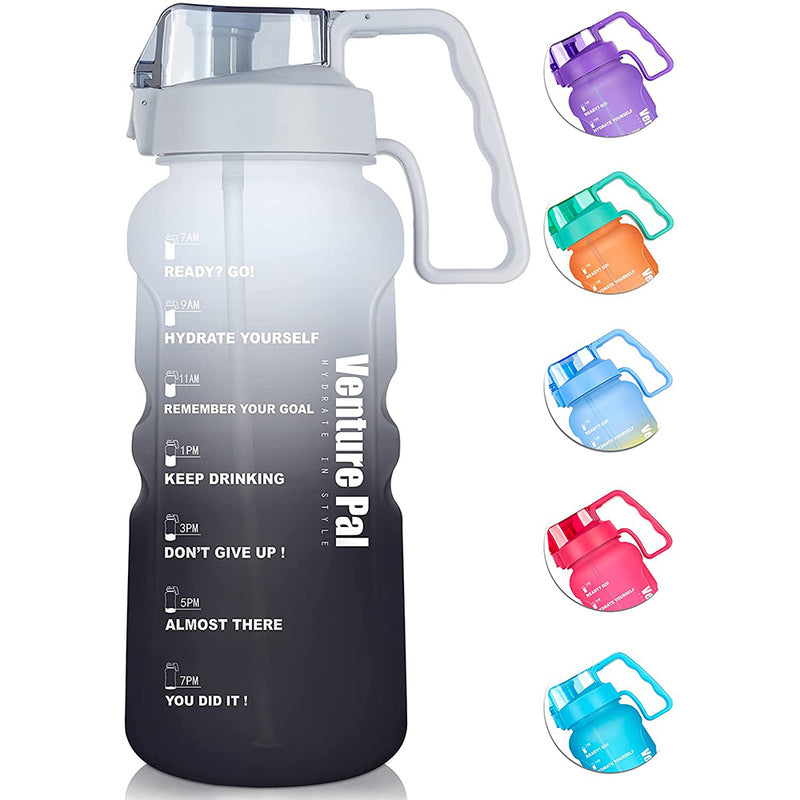 Venture Pal Large 64&128 OZ Motivational BPA Free Leakproof Water Bottle with Straw & Time Marker Perfect