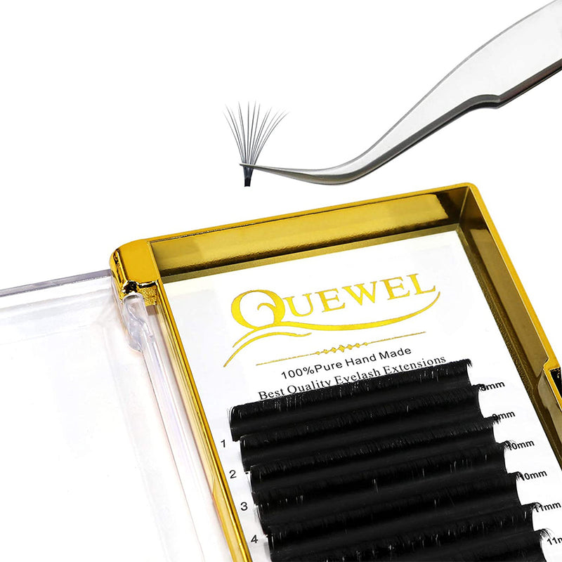QUEWEL Volume Eyelash Extensions 0.07 D Curl 8-15mm  Easy Fan Lash