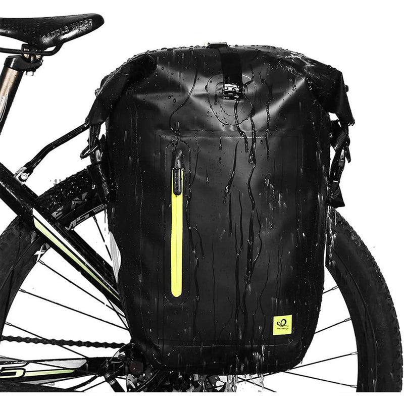 WATERFLY 25L Bike Bag Bike Pannier Bag Waterproof Bike Saddle Bag Extensible Bicycle Rear Seat Bag