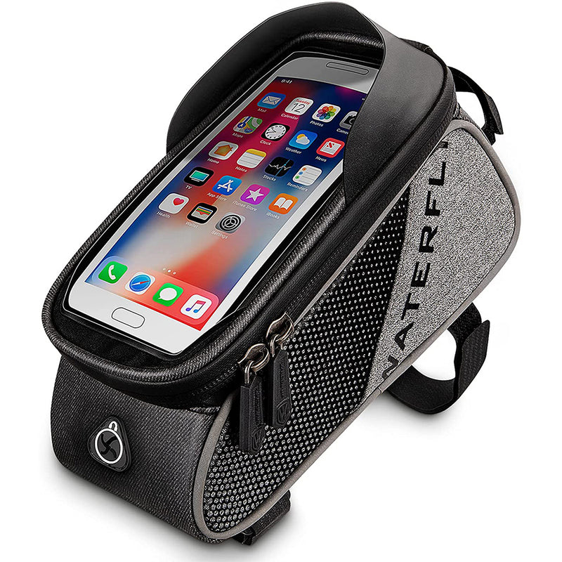 WATERFLY Bike Frame Bag - Waterproof Bike Phone Mount Handlebar Bag Phone Holder Bicycle Accessories