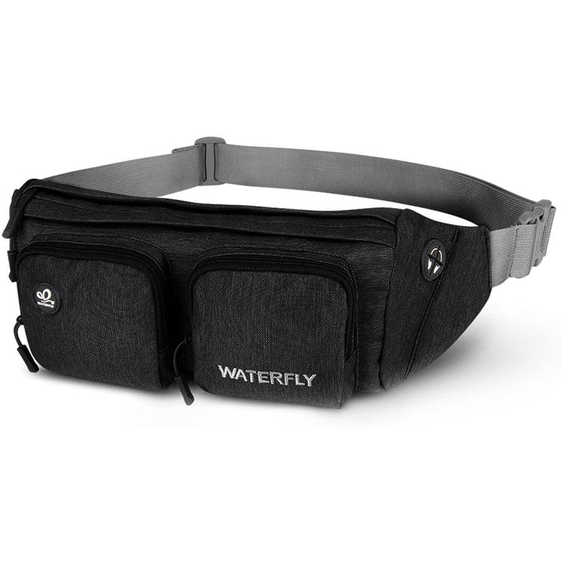 WATERFLY Fanny Pack Large Size Waist Bag Hip Pack for Men Women Travel or Running Walking