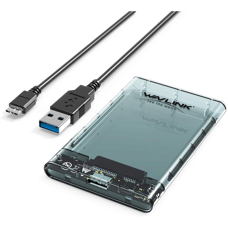 WAVLINK USB 3.0 to SATA External Hard Drive Enclosure, Max 4TB Tool-Free Design