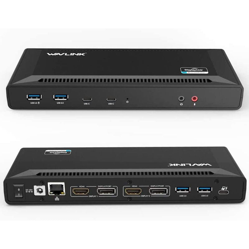 WAVLINK USB C Dual 4K DP/HDMI Laptop Docking Station with 60W Power Delivery, Single 5K/ Dual 4K @60Hz