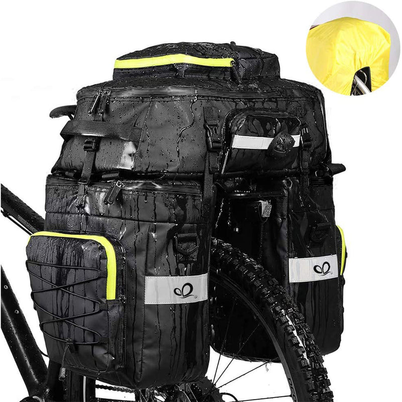 Waterfly Bike Bag Bike Pannier Bag Waterproof Bike Saddle Bag Shoulder Bag with Rain Cover