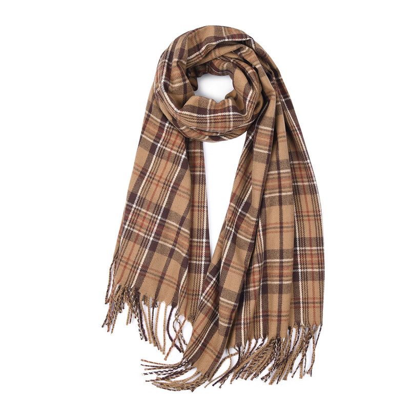 FURTALK Winter Scarf for Women Shawl Cashmere Feel Tassel Plaid Large Oversized