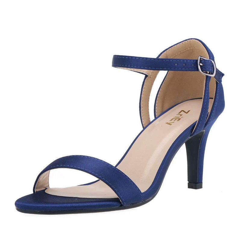 ZriEy Ankle Strap ZriEy Women Strappy High Heels Mid Heeled Sandals