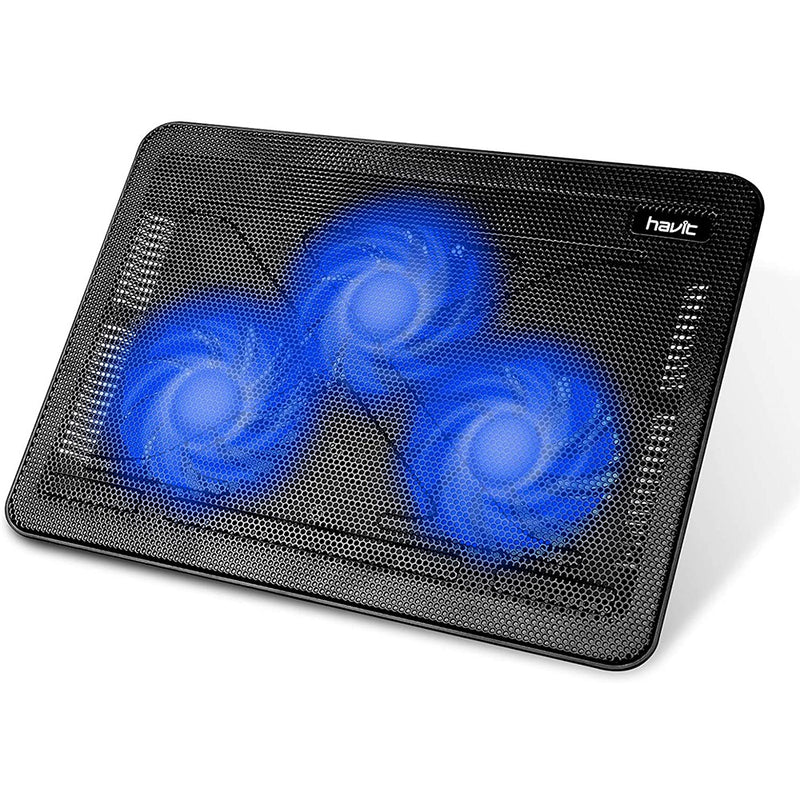 Havit HV-F2056 15.6"-17" Laptop Cooler Cooling Pad - Slim Portable USB Powered (3 Fans)