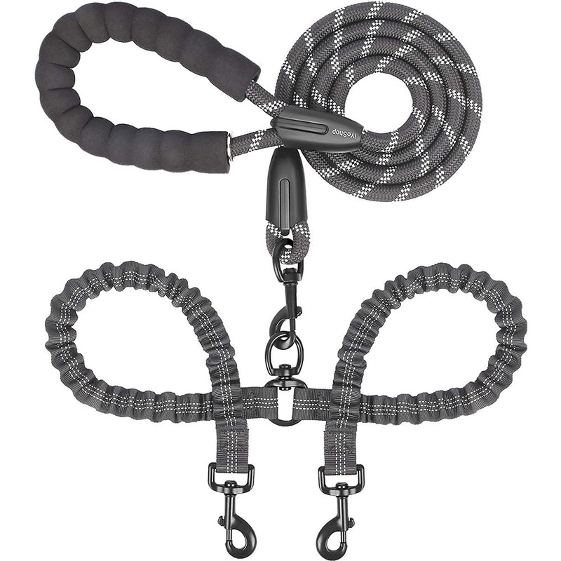 iYoShop Dual Dog Leash, 360 Swivel No Tangle Double Dog Training Leash