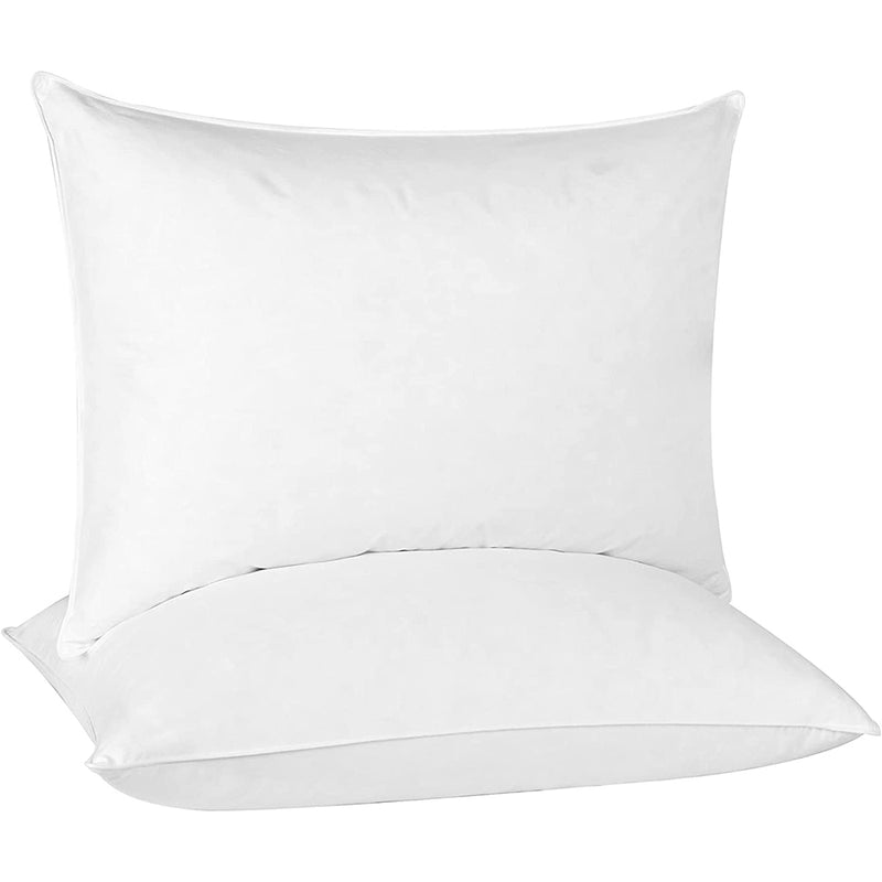 Puredown Down Feather Bed Pillows Soft Pillows Washable Queen Size 100% Cotton Cover