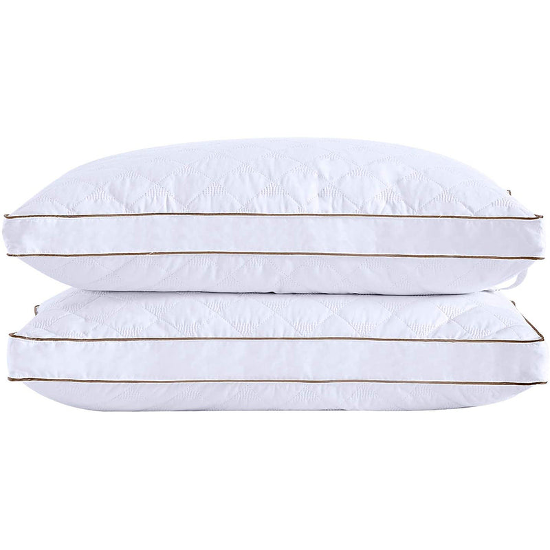Puredown Goose Down Pillows for Sleeping Gusseted Bed Pillows Down Feather Pillows Set of 2 King Size