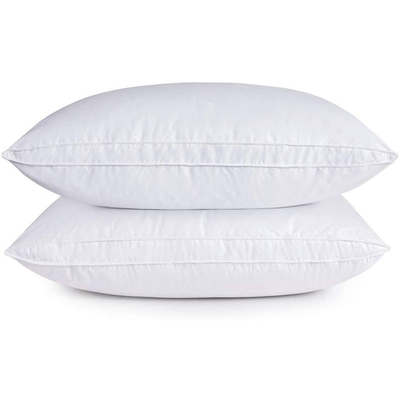 Puredown Goose Feather Down Sleeping Pillow Soft Bed Pillow for Sleeping with 100% Cotton Shell Set